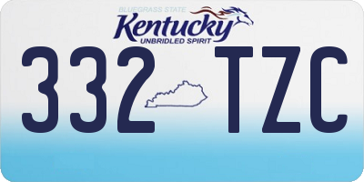 KY license plate 332TZC