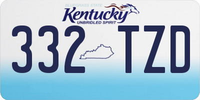 KY license plate 332TZD