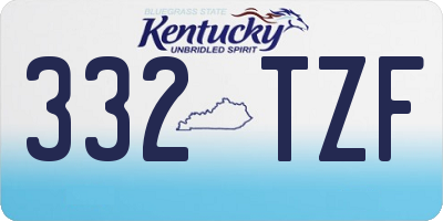KY license plate 332TZF