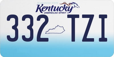KY license plate 332TZI