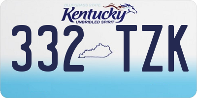 KY license plate 332TZK