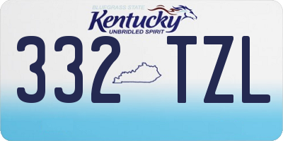 KY license plate 332TZL