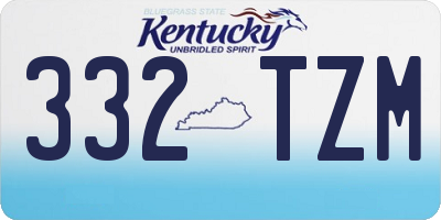 KY license plate 332TZM