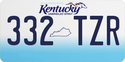 KY license plate 332TZR