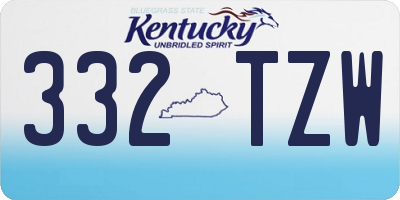 KY license plate 332TZW