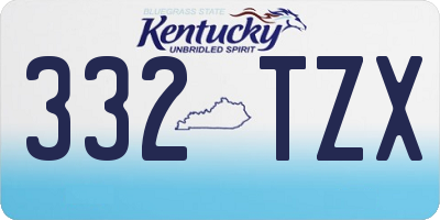 KY license plate 332TZX