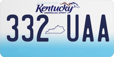 KY license plate 332UAA