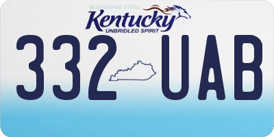 KY license plate 332UAB