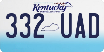 KY license plate 332UAD