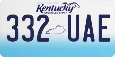 KY license plate 332UAE