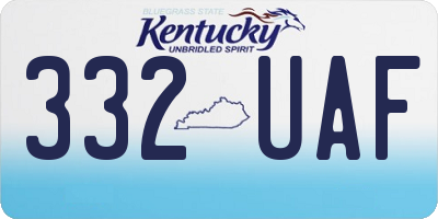KY license plate 332UAF