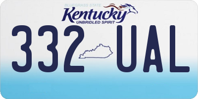 KY license plate 332UAL
