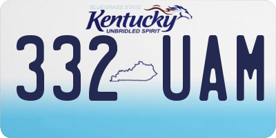KY license plate 332UAM