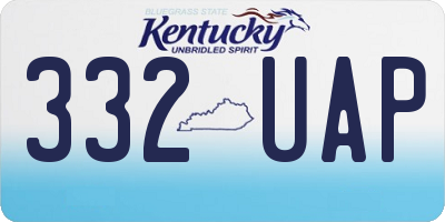 KY license plate 332UAP