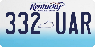 KY license plate 332UAR