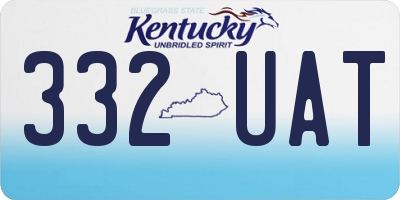 KY license plate 332UAT