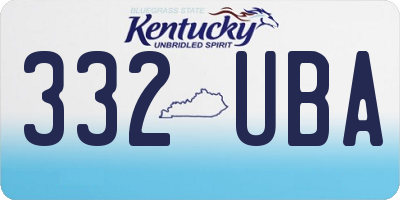 KY license plate 332UBA