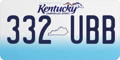 KY license plate 332UBB