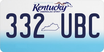 KY license plate 332UBC