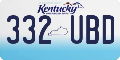 KY license plate 332UBD