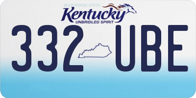 KY license plate 332UBE