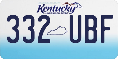 KY license plate 332UBF