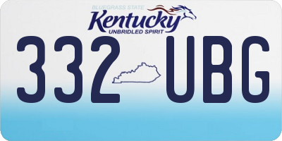 KY license plate 332UBG