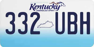 KY license plate 332UBH
