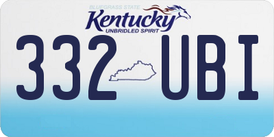 KY license plate 332UBI