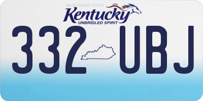 KY license plate 332UBJ