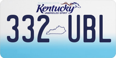 KY license plate 332UBL