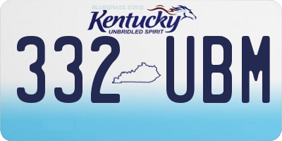 KY license plate 332UBM