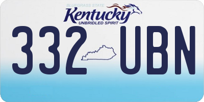 KY license plate 332UBN
