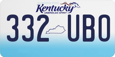 KY license plate 332UBO