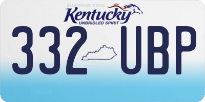 KY license plate 332UBP