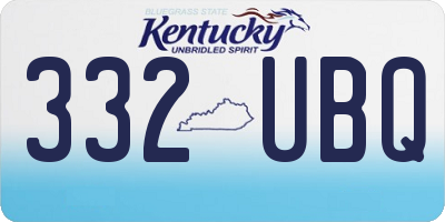 KY license plate 332UBQ