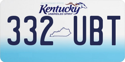 KY license plate 332UBT