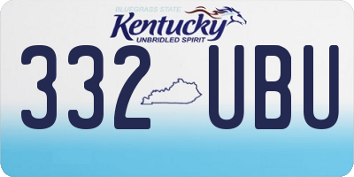 KY license plate 332UBU