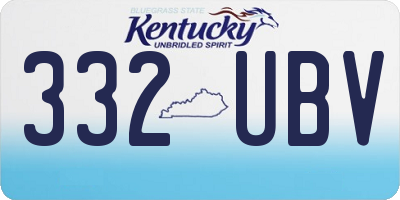 KY license plate 332UBV
