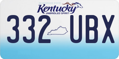 KY license plate 332UBX