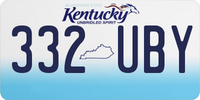 KY license plate 332UBY