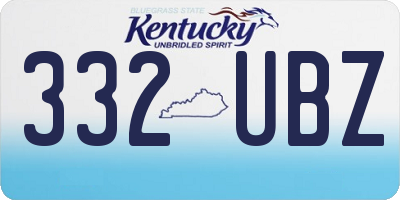 KY license plate 332UBZ