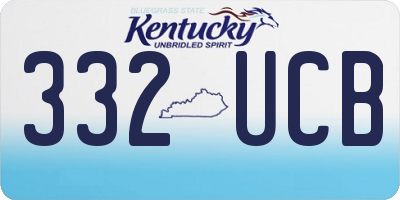 KY license plate 332UCB