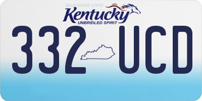 KY license plate 332UCD