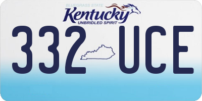 KY license plate 332UCE