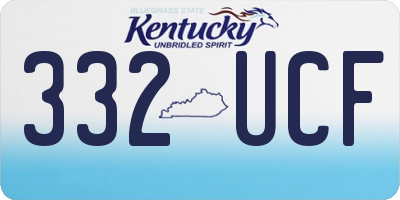 KY license plate 332UCF