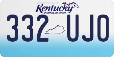 KY license plate 332UJO