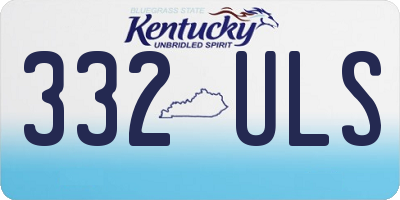 KY license plate 332ULS