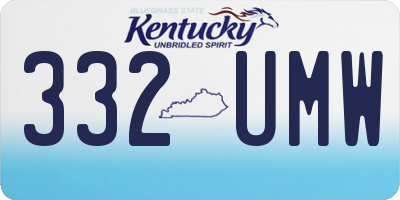 KY license plate 332UMW