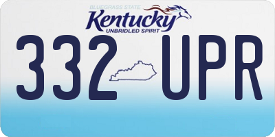 KY license plate 332UPR